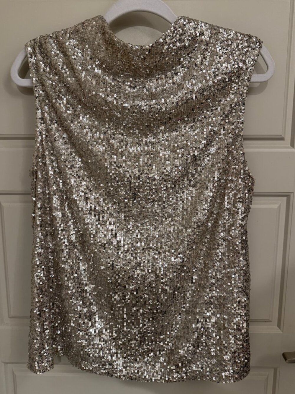 Cable & Gauge Gold Silver Sequin Top | size: Large